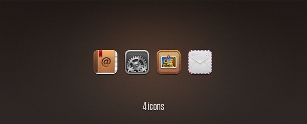 Contacts, Settings, Photos, and Mail Replacement Icons