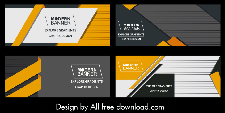 Corporate Banners Templates Modern Abstract Horizontal Design Free