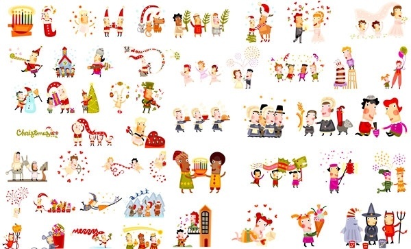 Download Christmas Characters Free Vector Download 13 846 Free Vector For Commercial Use Format Ai Eps Cdr Svg Vector Illustration Graphic Art Design