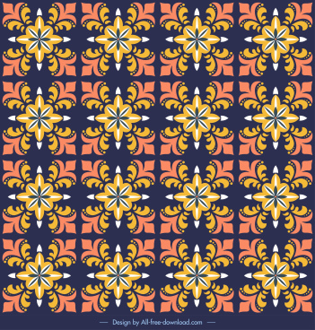 decor pattern template classical repeating symmetric flora sketch