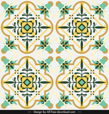 decorative pattern template classical bright colorful symmetric design