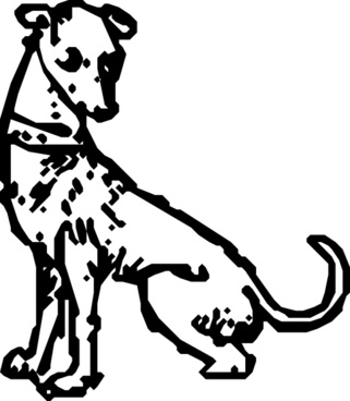 Black and white dog clip art Free vector for free download about (6 ...