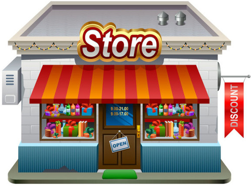 Elements of cartoon store vector Free vector in ...