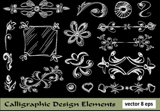 Download Elements of vintage floral borders art vector Free vector ...