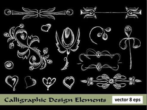 Download Elements of vintage floral borders art vector Free vector ...