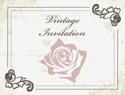 Invitation card on abstract floral background free vector download