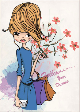 Cartoon Shopping Girl Free Vector Download 23 769 Free Vector For Commercial Use Format Ai Eps Cdr Svg Vector Illustration Graphic Art Design