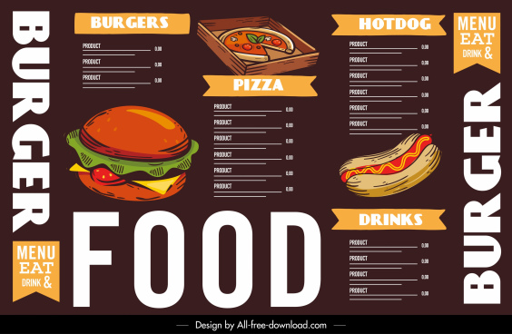 Hawai Drink Menu Template Colorful Classic Decor Free Vector In