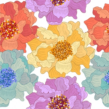 flowers pattern colorful classical decor