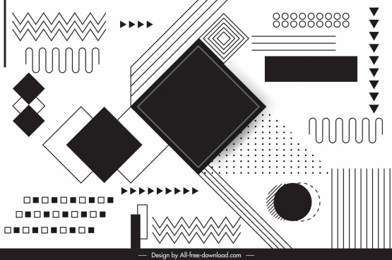 Black and white squares concept backgrounds vector Free vector in