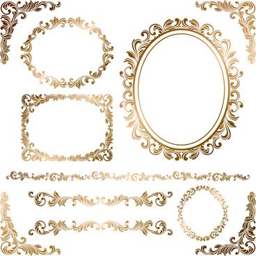 golden border frame vector free download