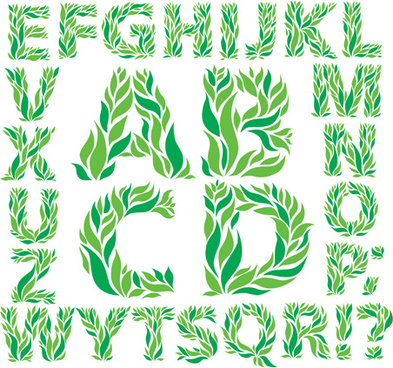 green leaves font free vector download 12 335 free vector for commercial use format ai eps cdr svg vector illustration graphic art design green leaves font free vector download