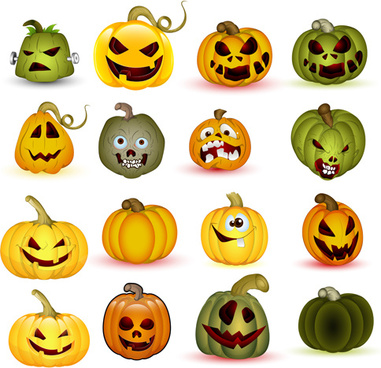 Halloween jack o lantern vector set Free vector in Adobe Illustrator ai ...