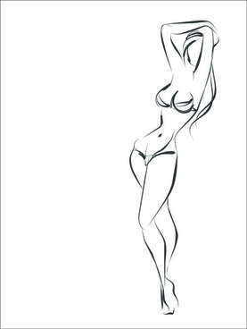 Outline Drawing Girl Body Free Vector Download 98113 Free