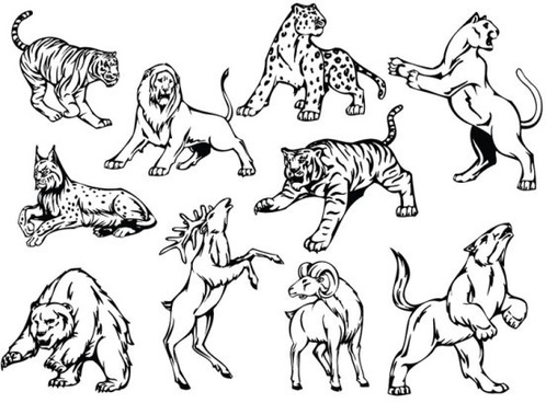 Line wild animal drawings free vector download (106,141 Free vector