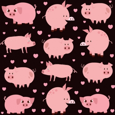 Cute pink wallpaper free vector