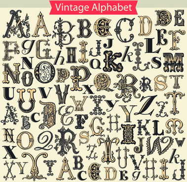 Download Vintage Retro Alphabet Free Vector Download 16 281 Free Vector For Commercial Use Format Ai Eps Cdr Svg Vector Illustration Graphic Art Design