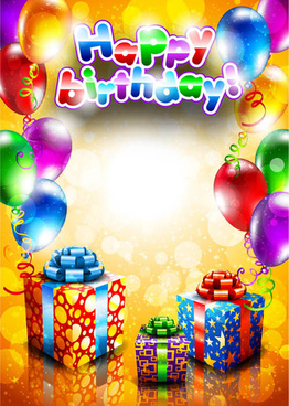 Set of happy birthday postcards design elements vector Free vector in ...