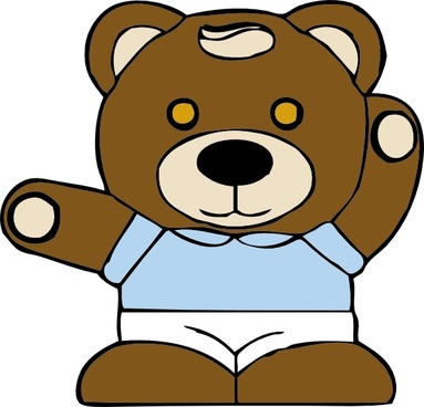 Simple Teddy Bear clip art Free vector in Open office drawing svg ...