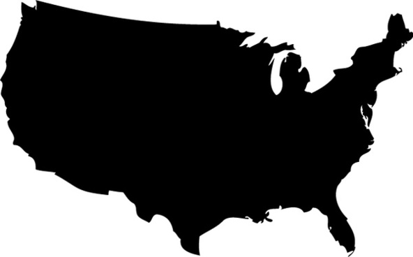 United states map vector Free vector - Us Map Silhouette Vector 144872 