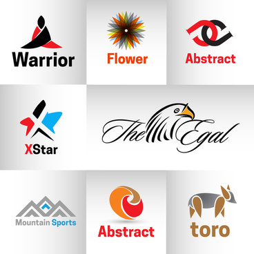 Exquisite threedimensional logo set 01 vector Free vector in ...