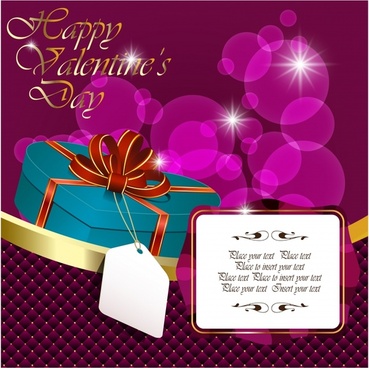 valentine banner 3d gift violet bokeh light decor