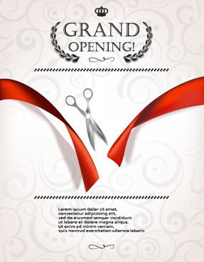 Showroom opening ceremony invitation card free vector download (98,012