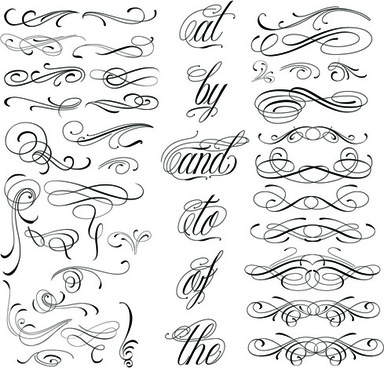 Download Calligraphic design elements free vector download (37,997 ...