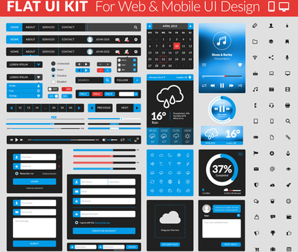 Download Website with mobile flat ui design vector Free vector in Encapsulated PostScript eps ( .eps ...