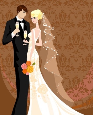 Vector free cartoon download couple wedding Wedding couple