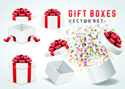 White Gift Box Red Ribbon Free Vector Download 21 489 Free Vector
