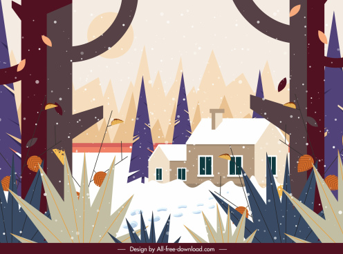 Download Free Vector Winter Landscape Free Vector Download 3 387 Free Vector For Commercial Use Format Ai Eps Cdr Svg Vector Illustration Graphic Art Design