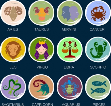 Horoscope Zodiac Signs Free vector in Adobe Illustrator ai ( .ai ...