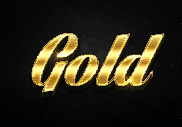 100 3d shiny gold text effects preview