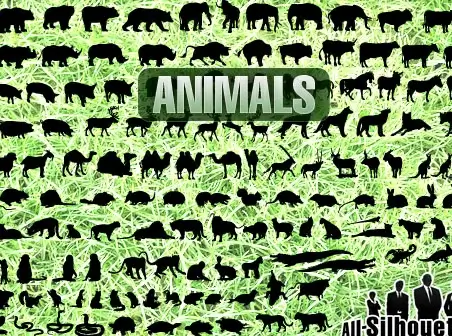 150 miscellaneous animals silhouettes
