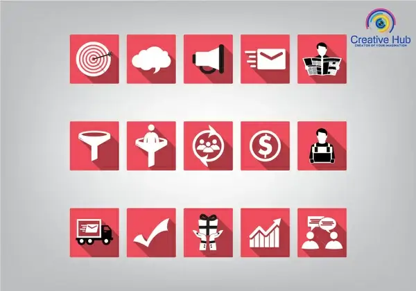 15 business icon set vector free download