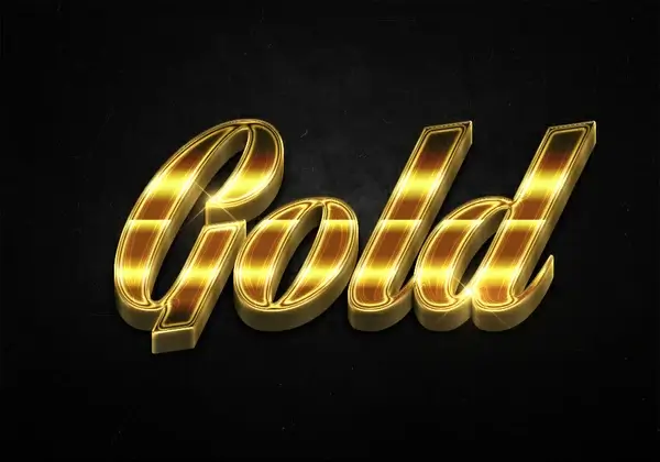 18 3d shiny gold text effects preview