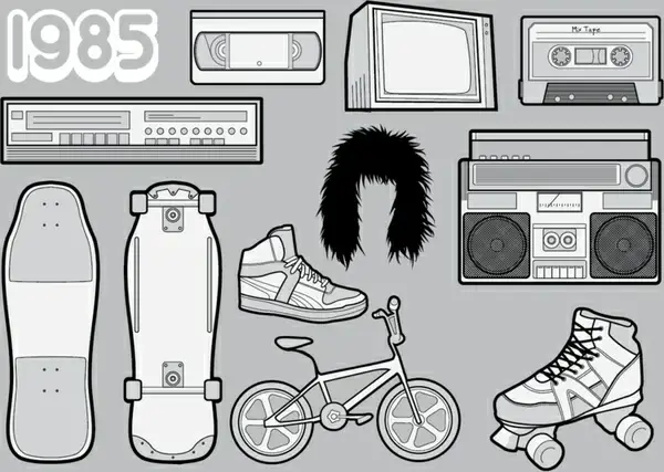 1985 – A Free Vector Pack of 80s Icons