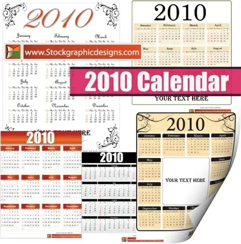 2010 Free Vector Calendar