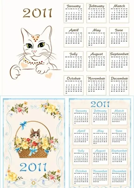 2011 calendar template 03 vector
