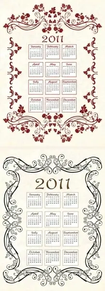 2011 calendar template 05 vector