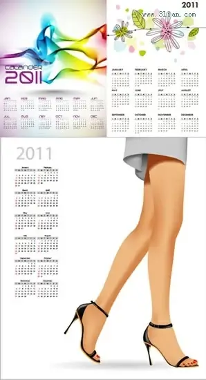 2011 calendar templates abstract nature fashion themes