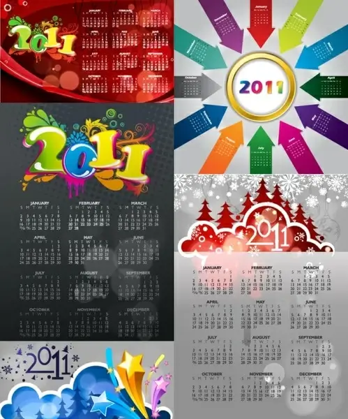 2011 color calendar template vector
