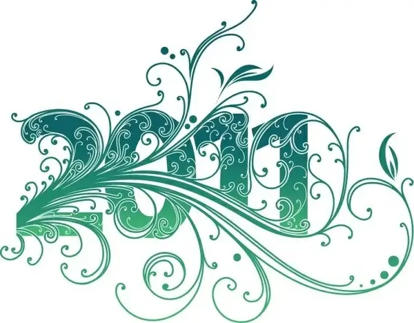 2011 New Year Swirl Design Vector Graphic