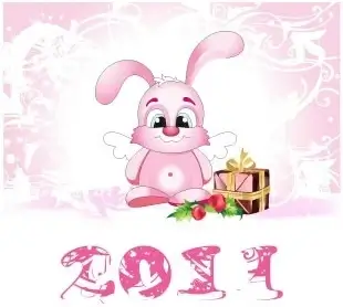 2011 vector cute angel rabbit