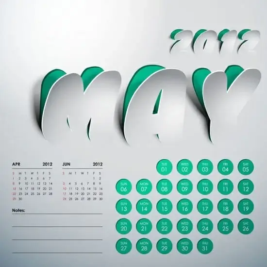 2012 calendar vector artistic creativity