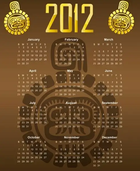 2012 illustrator calendar 02 vector