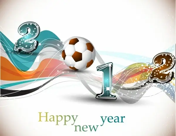 2012 new year banner dynamic football curves decor