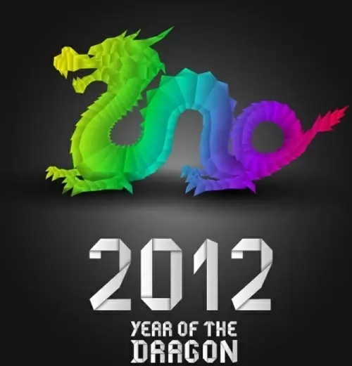 2012 year of the dragon design 03 vector