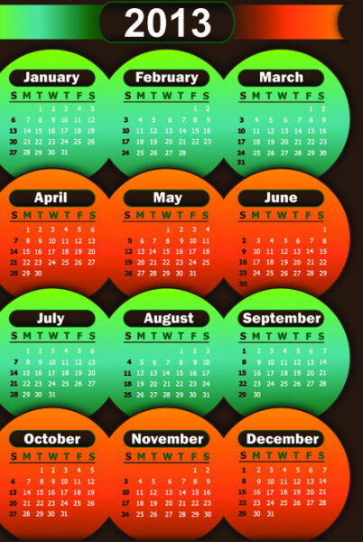 2013 calendars design elements vector